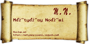 Mátyásy Noémi névjegykártya